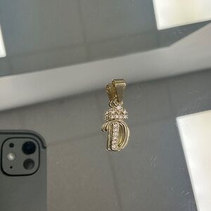 Gold Pendant with Crystals